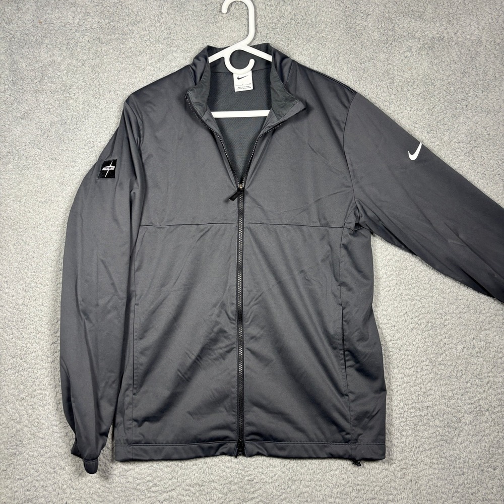 Nike Mens Full Zip Jacket Dark Gray Medline Logo Patch Small RN56323 CA05553